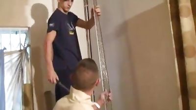 British builders, Big Cock, Blowjob, Group Sex, Gay