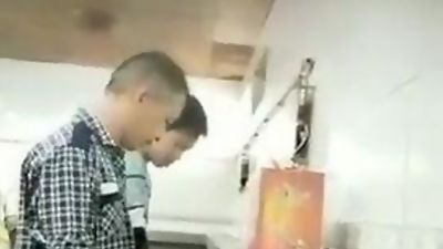 Exhib Crusing in the bathroom, Amateur, Asian, Handjob