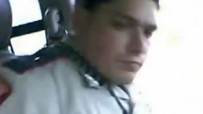 Real life cop jerking off in patrol car, Homemade, Outdoor, Gay