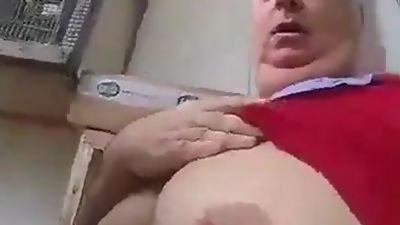 Old chubby breastfeed to grandpa, Amateur, Gay, Bears