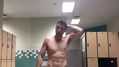 Huge boner in the locker room, Amateur, Big Cock, Solo