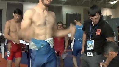 Wrestling Weigh-In, Amateur, Arab, Homemade