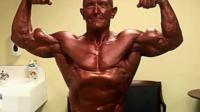 Mature Bodybuilding Grandpa Daddy Bernie Cooper Solo Shots., Outdoor, Bears, Daddies, Old Man