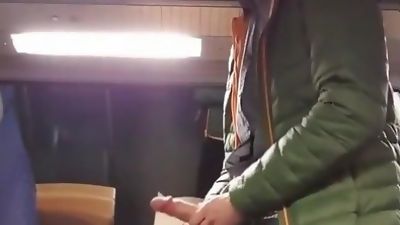 horny boy lets 1 fly on train, Handjob, Masturbating, Outdoor, Gay
