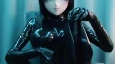 胶衣kigurumi猫娘在线窒息, Masturbating, Solo, Teen