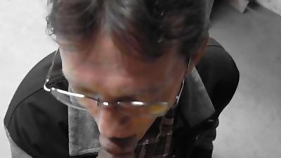 Older salesman blows me in a hardware store, Big Cock, Blowjob, POV