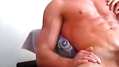 My sport trainer gets wanked his cock by me for a porn video., Big Cock, Cumshot, Muscle, Keumgay