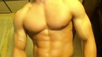 Hot Bodybuilder Stroking His Big Dick, Amateur, Masturbating, Solo