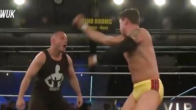 Irish Muslce Stud in Thin Spandex Trunks Enters Rumble - Constant Adjusting, Fetish, Gay, Muscle