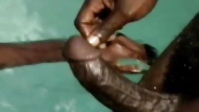 Black Stud Couple, Black, Blowjob, Outdoor, Strong Men