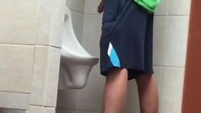 Urinal Spy (Floppy Huge Cock), Amateur, Big Cock, Solo, Spy
