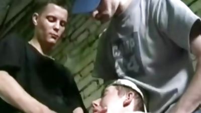 Two straight boys abusing a faggot (Estonian boys), Fetish, Swallow, Bareback