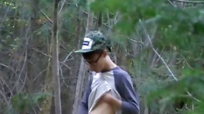 Nature Loving legal age teenager Sacha West Works A Load Among The Trees, Cumshot, Teen, Gay