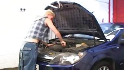 bare nailing my mechanic for payment, Anal, Blowjob, Uniform