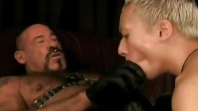 amoral Leather Daddy Subdues slit lad, Fetish, Old And Young, Daddies