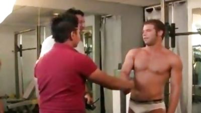 Hunky homo Gym Rats engulf & pound, Big Cock, Blowjob, Bears