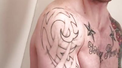 fellow With bald bj Is On His Knees unfathomable Throating Hard 10-Pounder, Blowjob, Deepthroat, Masturbating