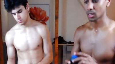 Interracial pair Caressing And Touching Each Other's weenie, Amateur, Handjob, Interracial