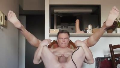 daddy Queer Stretches His daddy chocolate hole With Inflatable chocolate hole, Ass, Mature, Gay