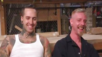 Tattoo Son thrashing And cumshot, Cumshot, BDSM, Spanking, Tattoo