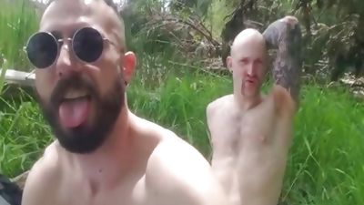 Public in nature's garb Sextape, Bareback, Public