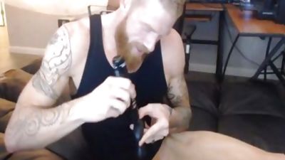 straight Ginger dude Spanked On web camera, Redhead, Webcam, BDSM