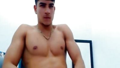 Flirt4Free Model Charles Lee - Latino chap Flexes Muscles And Jerks Uncut 10-Pounder, Masturbating, Pornstar, Muscle