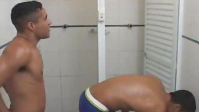 Brazilian Muscle boyz boning In Change Room, Gay, Muscle, Hunks