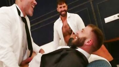 Threeway Celebration - ?, Cumshot, Hairy, Threesome