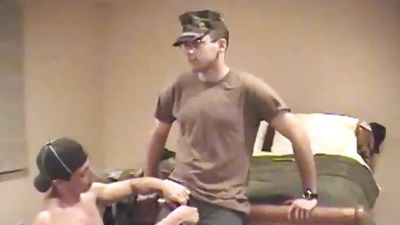 Straight Army lad Serviced, Anal, Blowjob, Uniform