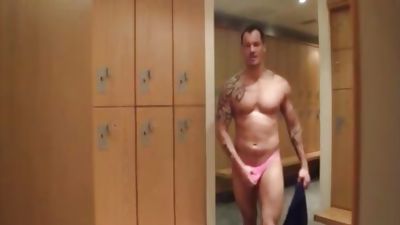 LOCKER thong disrobe AND SHOWERS jack off, Masturbating, Dance, Erotic