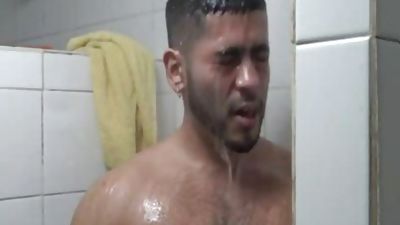Hung Latino banged In Gym Shower, Anal, Bath, Flexible
