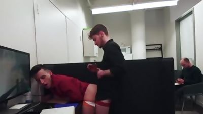 dudes In Public 42: Front Office - American First Time, Brunette, Muscle, Doggystyle, Collin Lust