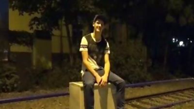 College teen wait For Bus Stop, Big Cock, College, Teen