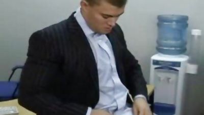 homosexual enchanting Himself, Masturbating, Gay, Office